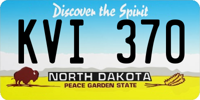 ND license plate KVI370