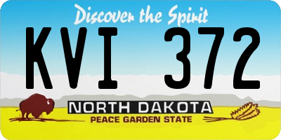 ND license plate KVI372