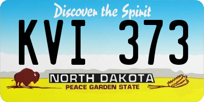 ND license plate KVI373
