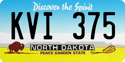 ND license plate KVI375