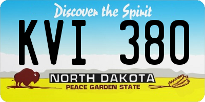 ND license plate KVI380