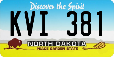 ND license plate KVI381