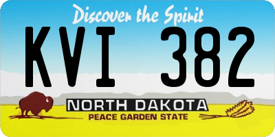 ND license plate KVI382