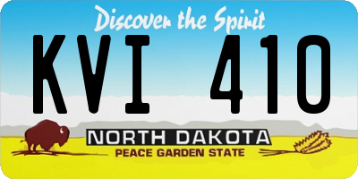 ND license plate KVI410