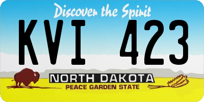 ND license plate KVI423