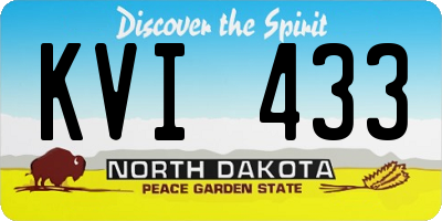 ND license plate KVI433
