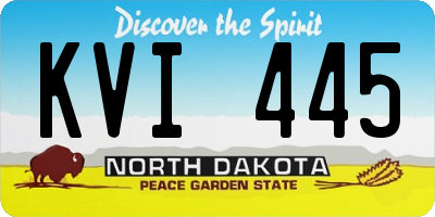 ND license plate KVI445