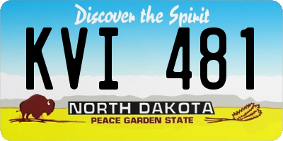 ND license plate KVI481