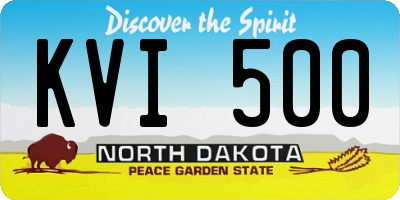ND license plate KVI500