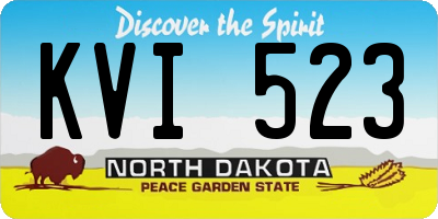 ND license plate KVI523