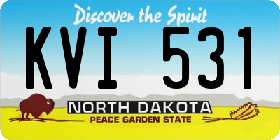 ND license plate KVI531