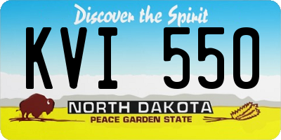 ND license plate KVI550