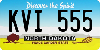 ND license plate KVI555