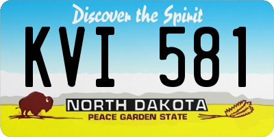 ND license plate KVI581