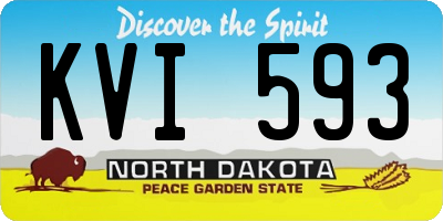 ND license plate KVI593