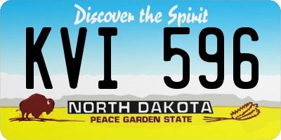 ND license plate KVI596