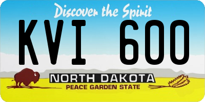 ND license plate KVI600