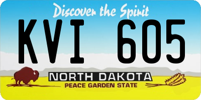 ND license plate KVI605