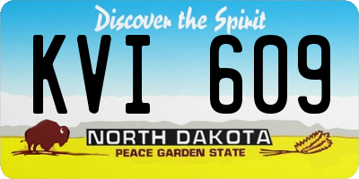 ND license plate KVI609