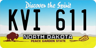 ND license plate KVI611