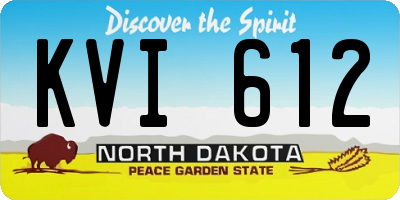 ND license plate KVI612