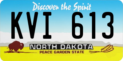 ND license plate KVI613