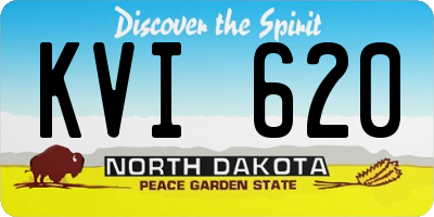 ND license plate KVI620
