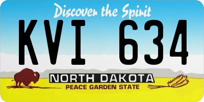 ND license plate KVI634