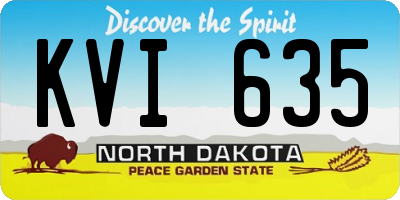 ND license plate KVI635