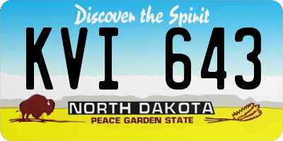 ND license plate KVI643