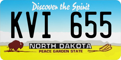 ND license plate KVI655