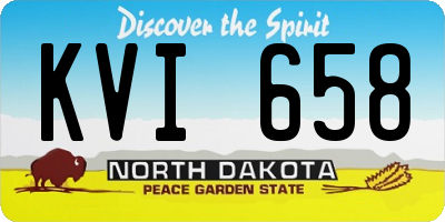 ND license plate KVI658