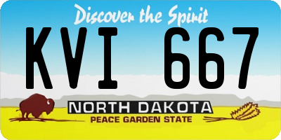 ND license plate KVI667