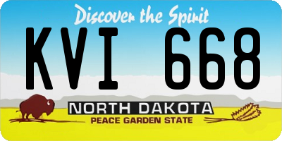 ND license plate KVI668
