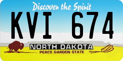 ND license plate KVI674