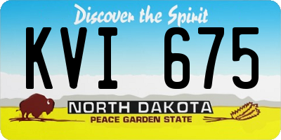 ND license plate KVI675