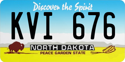 ND license plate KVI676