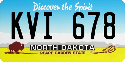 ND license plate KVI678
