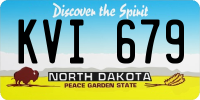 ND license plate KVI679