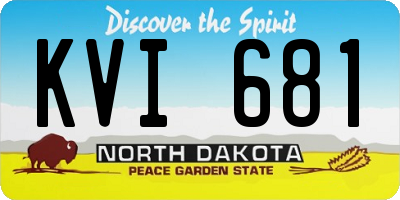 ND license plate KVI681