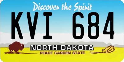 ND license plate KVI684