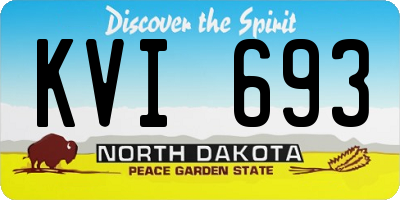 ND license plate KVI693