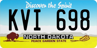 ND license plate KVI698