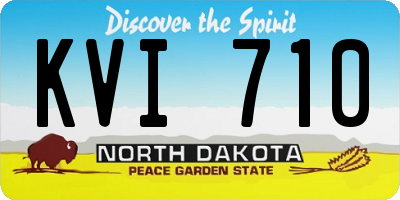 ND license plate KVI710