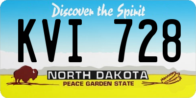 ND license plate KVI728