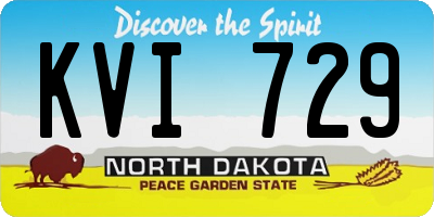 ND license plate KVI729