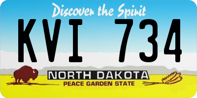 ND license plate KVI734