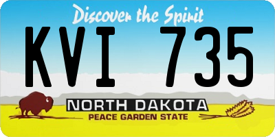ND license plate KVI735