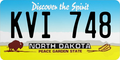 ND license plate KVI748