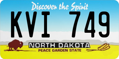 ND license plate KVI749